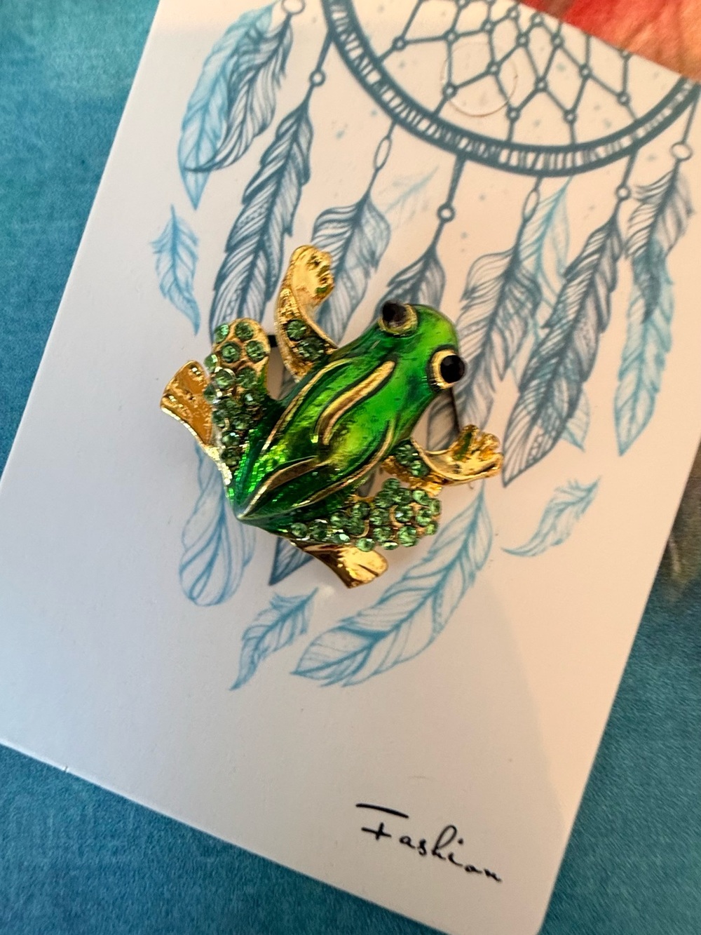 Green Frog Brooch Pin - Fashion Brand Costume Jewelry
